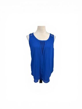 Naked Zebra Royal Blue Crochet-Trim Tank Top size large